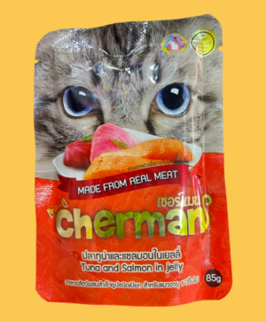 Cherman Wet Food Pouch Tuna And Salmon In Jelly Flavour For Adult Cat All Breed 85 G at Central Online ✓ Premium Products