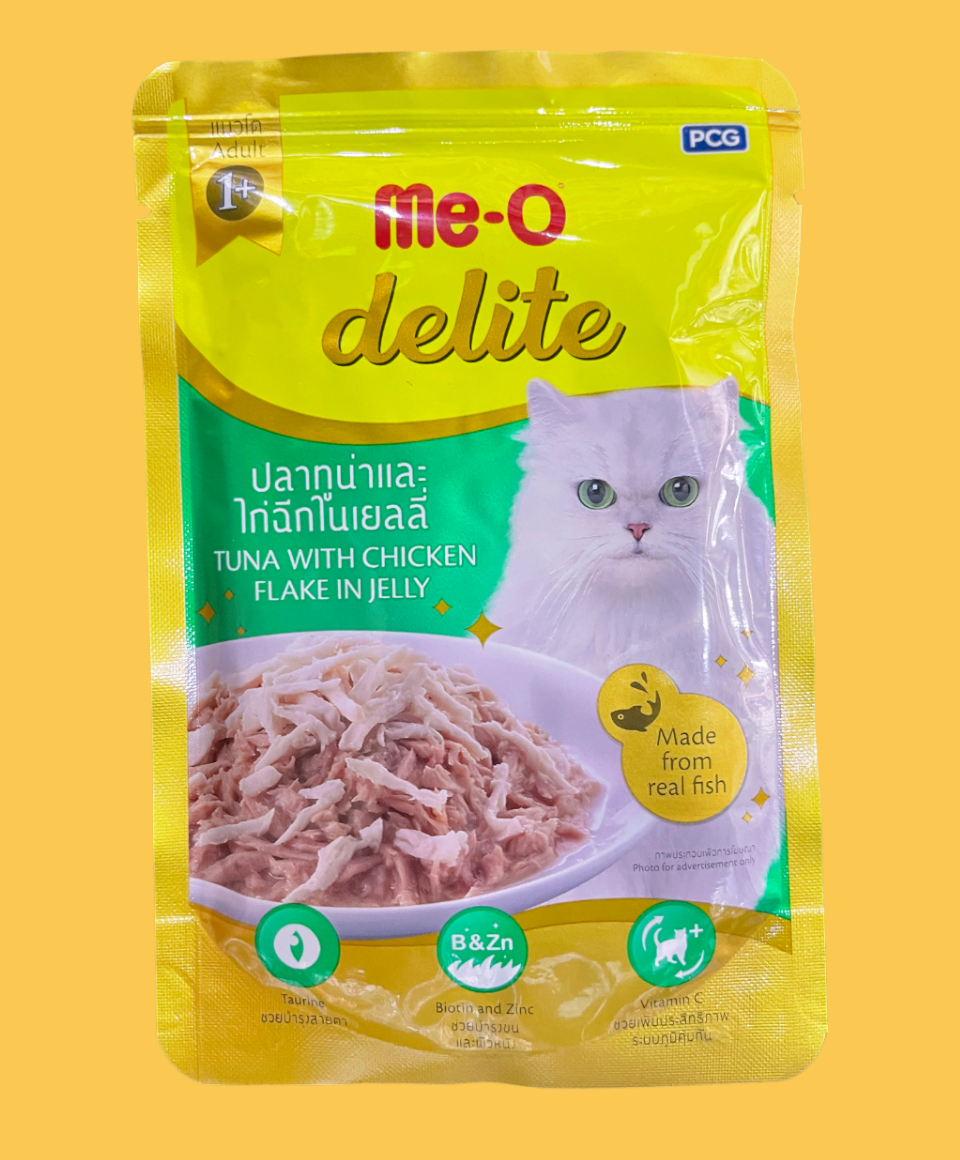 Me-O Delite Wet Food Tuna with Chicken Flake in Jelly Adult 70g