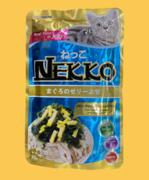 Nekko Tuna Topping Seaweed and Steamed Egg in Jelly is produced from well-selected Tuna. Adding more varieties by new topping, Seaweed and Steamed Egg which increase deliciousness for your beloved cat.