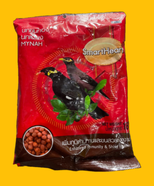 Smart Heart Mynah Bird Food is specifically developed to provide complete and balanced nutriotion for Mynahs, Sterling and other related species. This Enhanced Immunity & Shiny Feather will strengthen your bied's immnue system and intensify the feather's radiant color. Essential Benefits: Egg Yolk for healthy growth.